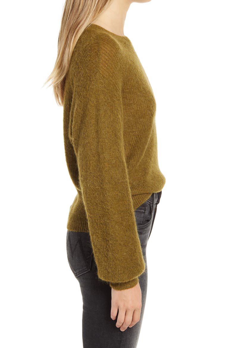 Vilma Crewneck Sweater, Alternate, color, FIR GREEN