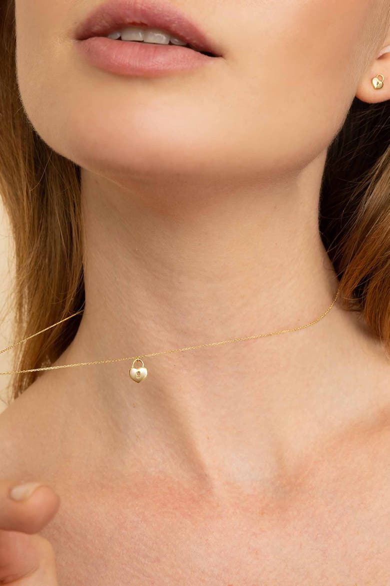 14K Yellow Gold Unlock My Heart Pendant Necklace, Alternate, color, Yellow Gold