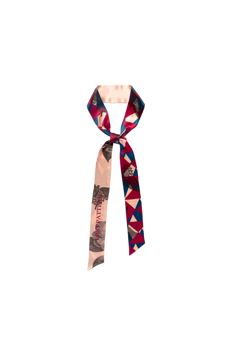 Lost Pattern PRISM SILK SKINNY SCARF, Main, color, Red