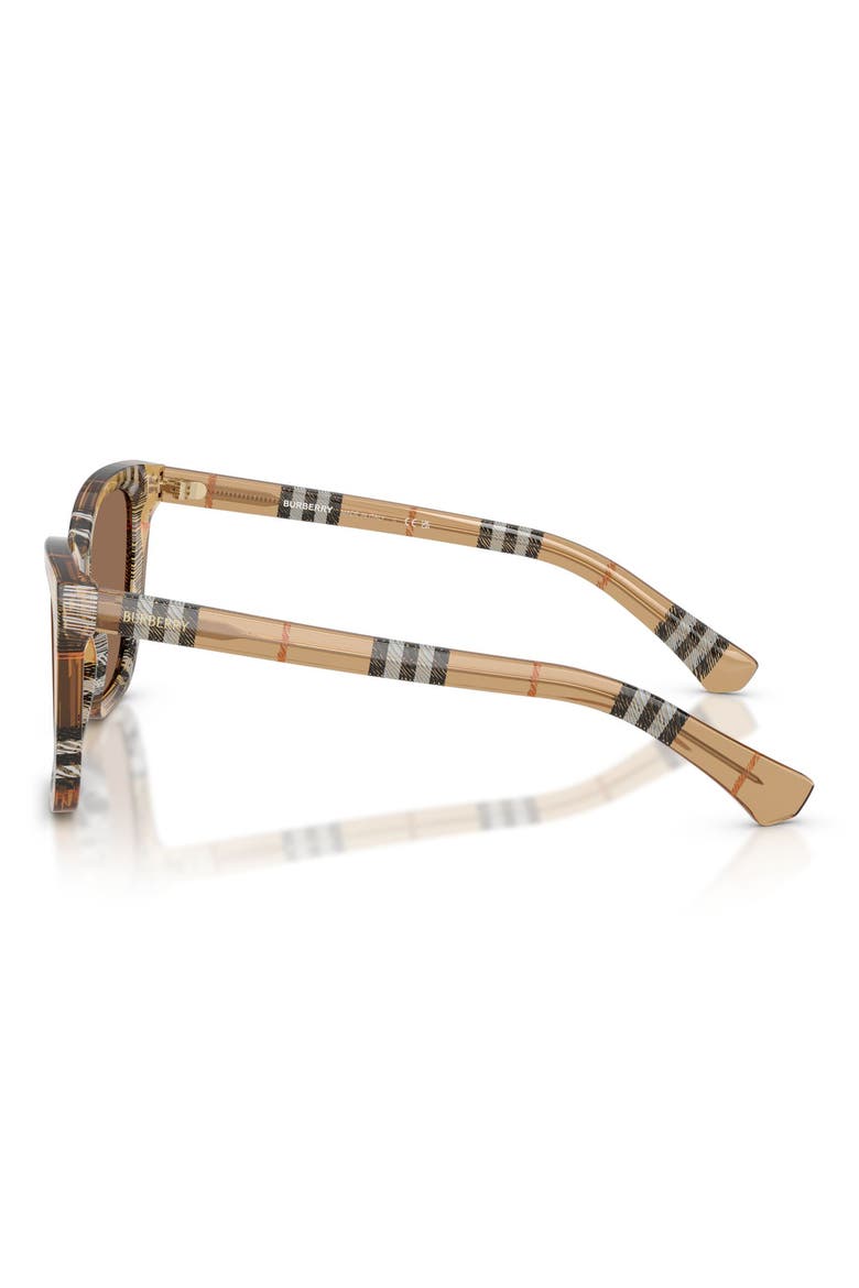 54mm Square Sunglasses, Alternate, color, CHECK SAND / DARK BROWN