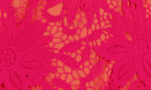 Vince Camuto Floral Lace Cap Sleeve Dress In Pink