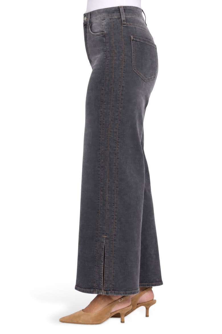 Mia Side Slit High Waist Wide Leg Palazzo Jeans, Alternate, color, SEDUM