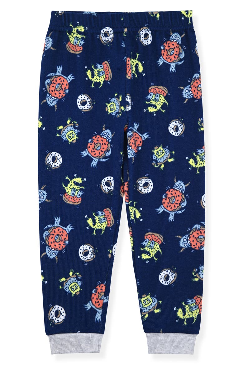 Fitted Two-Piece Pajamas & Socks Set, Alternate, color, NAVY