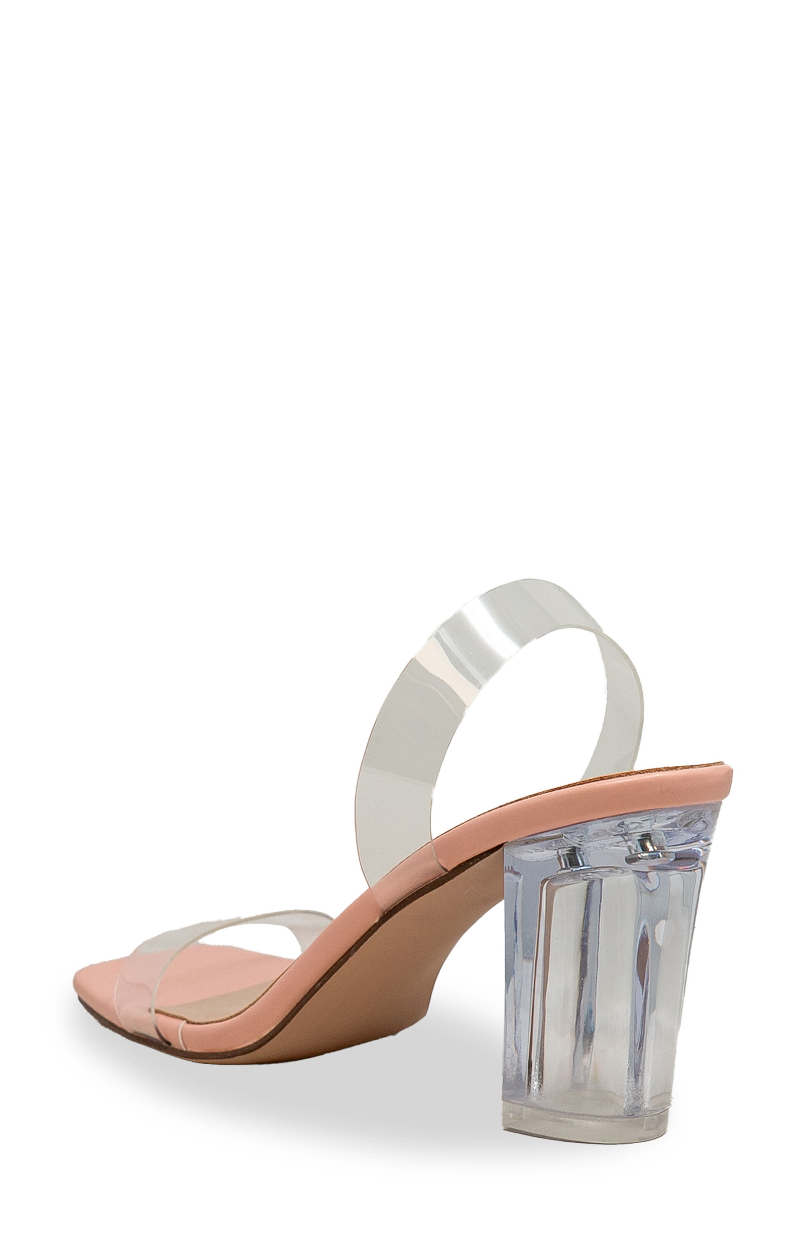 Chase Slingback Lucite Block Heel Sandal, Alternate, color, PINK PU