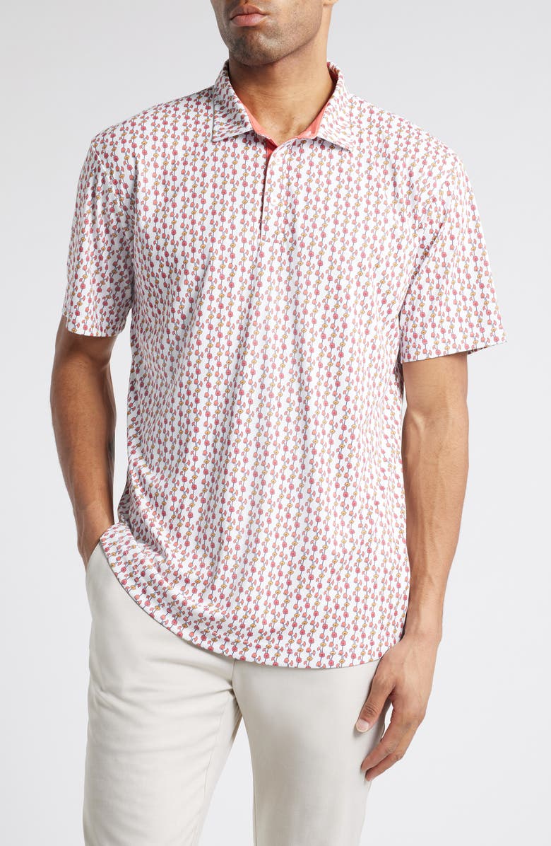 Swannies Erick Floral Golf Polo, Main, color, Melon