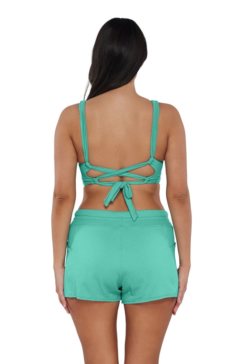 Laguna Swim Short Bottoms, Alternate, color, Aqua Mist Sandbar Rib