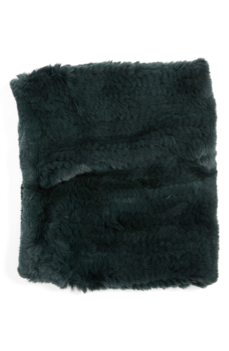 Linda Richards Genuine Rex Rabbit Fur Cowl Scarf, Alternate, color,