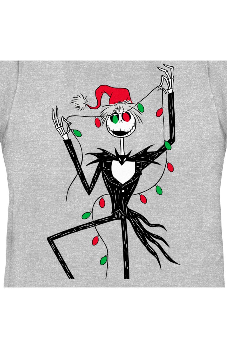 The Nightmare Before Christmas Women's The Nightmare Before Christmas Jack Christmas Lights Graphic T-Shirt, Alternate, color, Athletic Heather