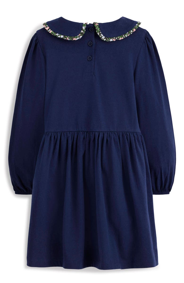 Mini Boden Kids' Appliqué Cotton Jersey Dress, Alternate, color, College Navy Cats