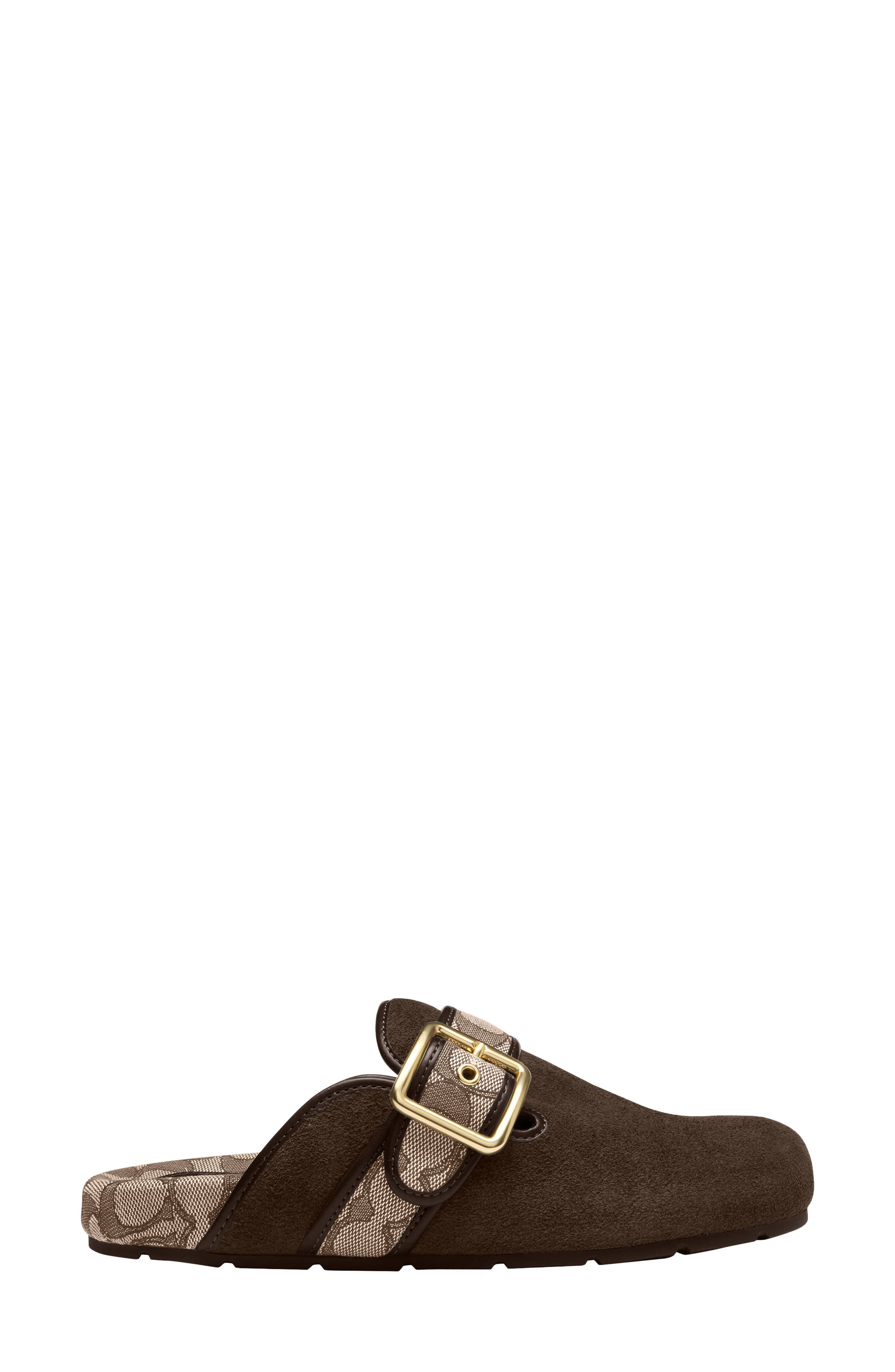 COACH Archival Buckle Mule, Alternate, color, Oak/ Chocolate