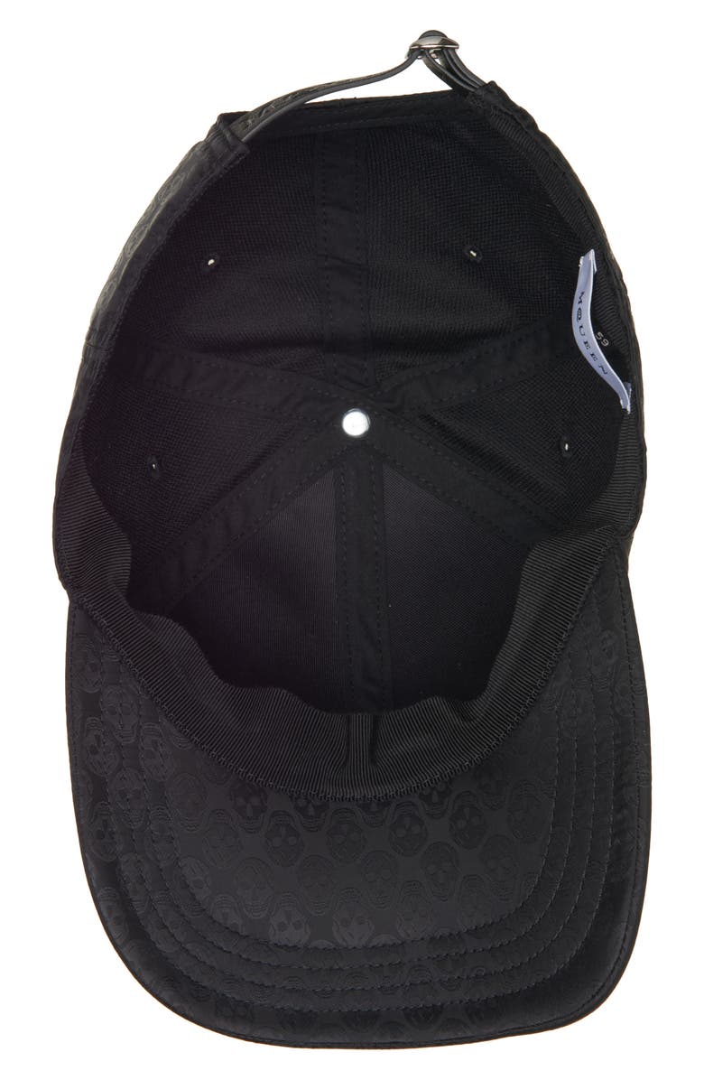 McQueen Skull Jacquard Adjustable Baseball Cap, Alternate, color, Black