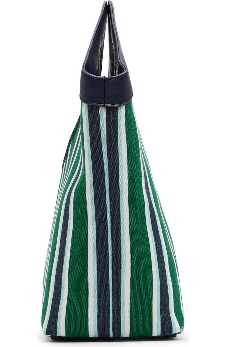 Anne Klein Stripe Large Tote Bag with Pouch, Alternate, color, Navy