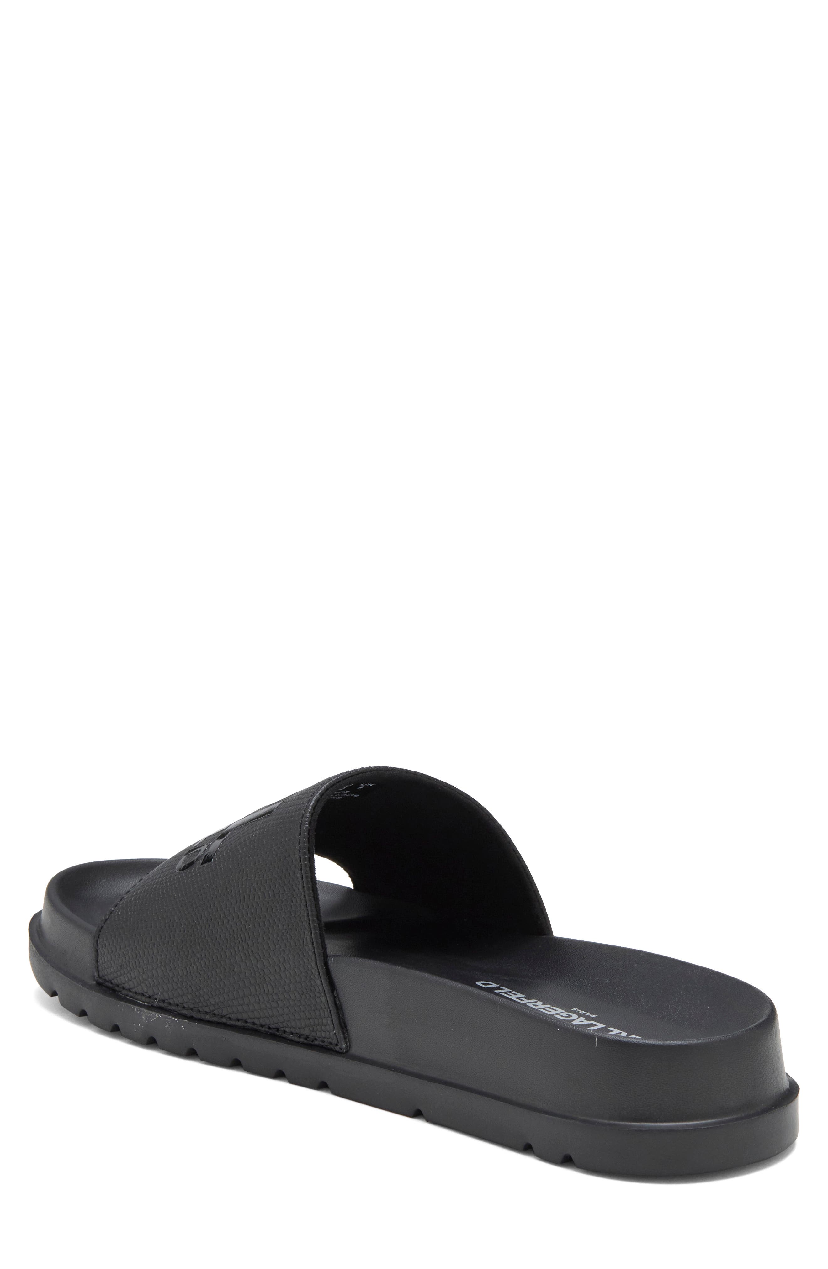Calemir Faux Leather Slide Sandal, Alternate, color, BLACK