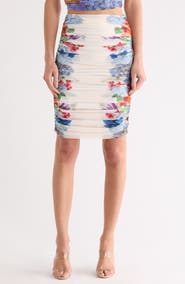 Alice + Olivia Kennah Ruched Midi Skirt