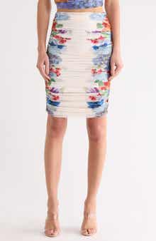 Alice + Olivia Kennah Ruched Midi Skirt