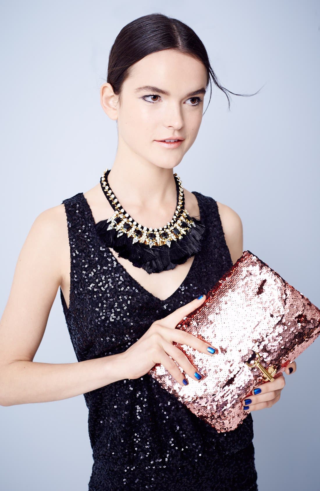 'Ariel' Convertible Sequin Clutch, Alternate, color, GREEN
