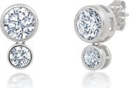 Crislu Bezel Cubic Zirconia Stud Earrings