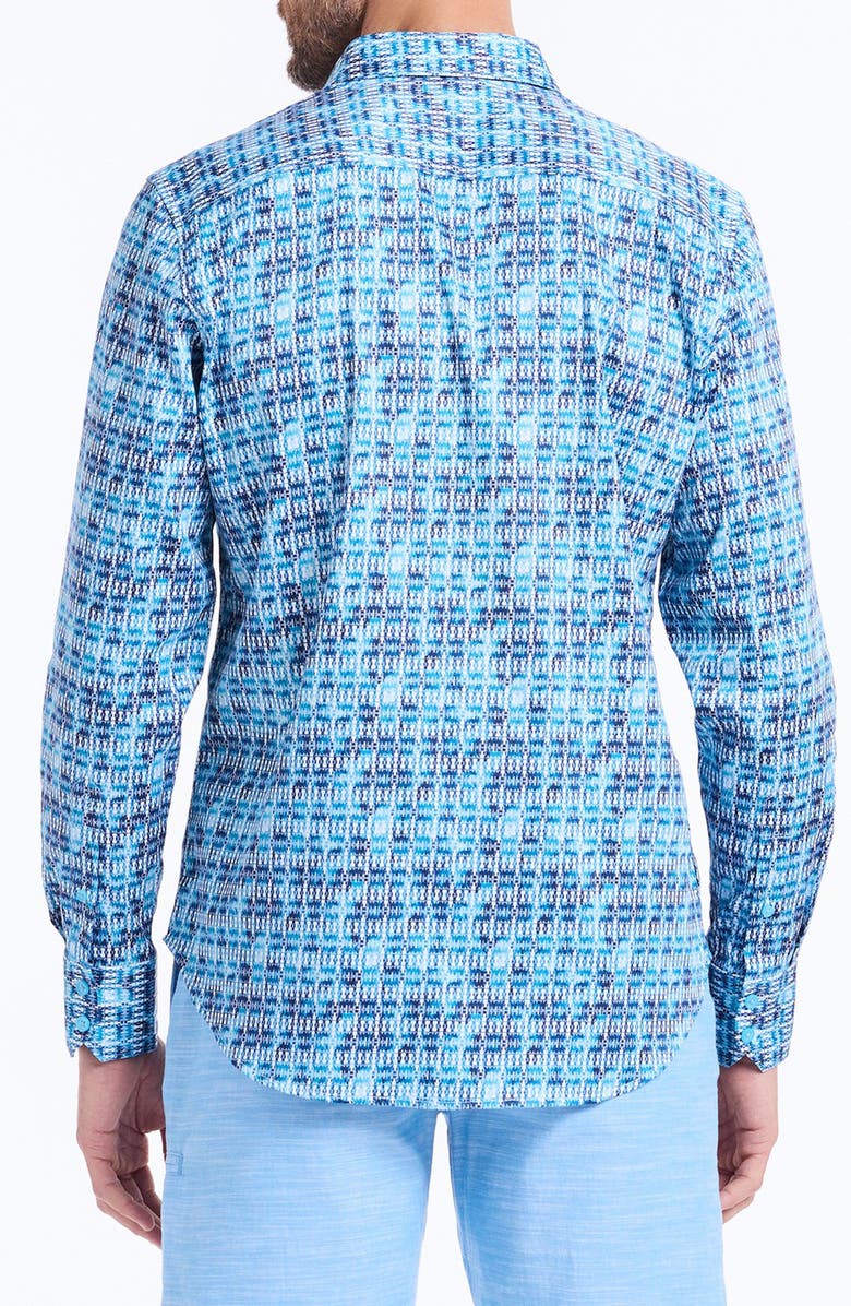 Robert Graham Westmoreland Cotton Button-Up Shirt, Alternate, color, Blue