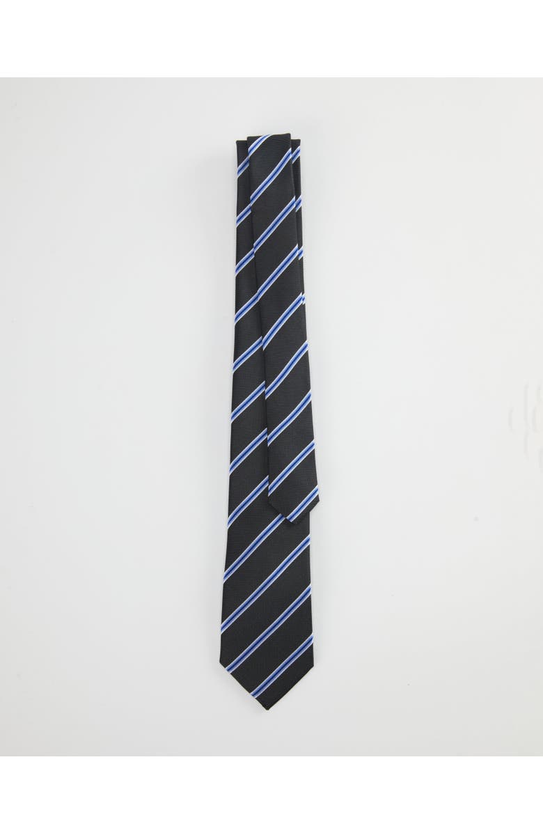 Knottery & Co Accent Striped Silk Jacquard Tie, Alternate, color, Navy Blue
