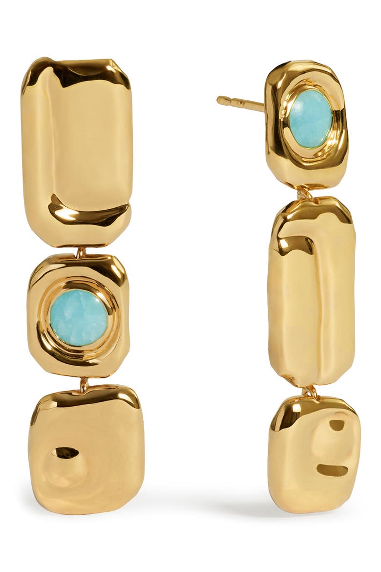 Amaia Amazonite Cocktail Drop Earrings, Main, color, 18K GOLD VERMEIL / AMAZONITE