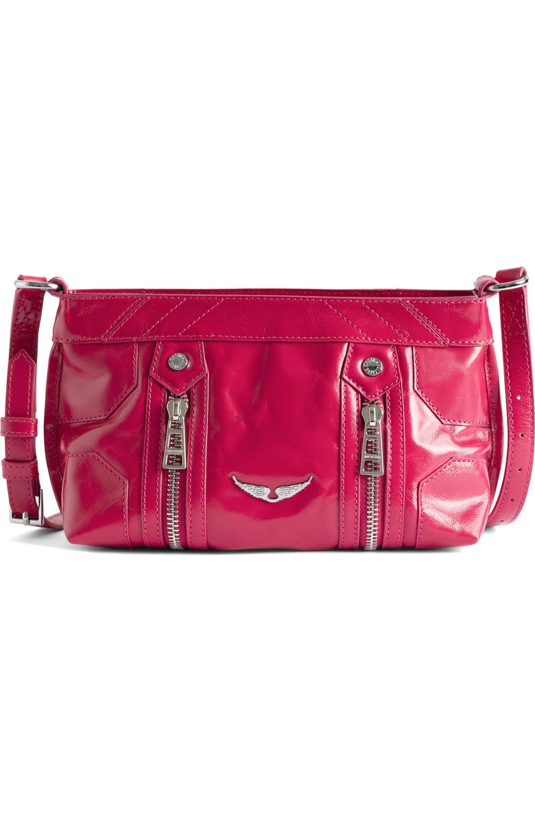 Zadig & Voltaire Sunny Mood Vintage Patent Crossbody Bag, Main, color, Podium