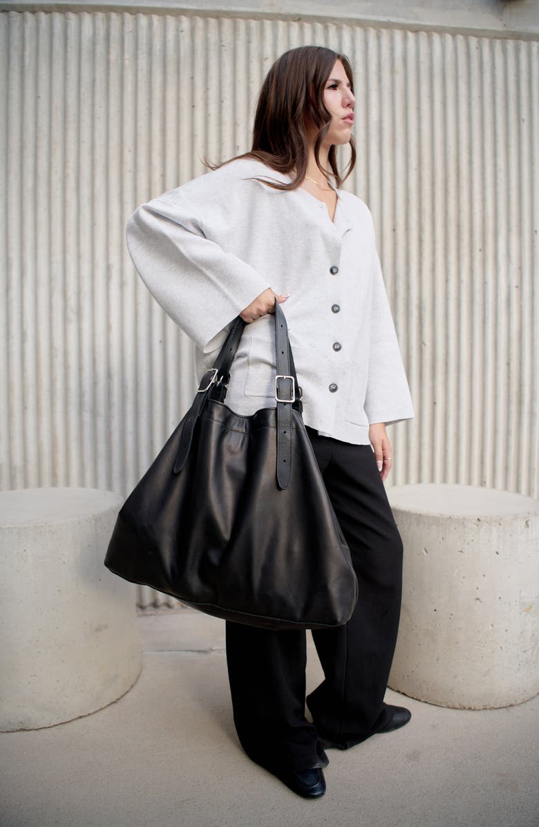 Ezra Arthur Dakota Soft Nappa Leather Tote Bag, Alternate, color, Black