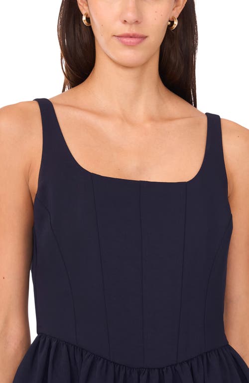 Cece Corset Bodice Fit & Flare Minidress In Blue