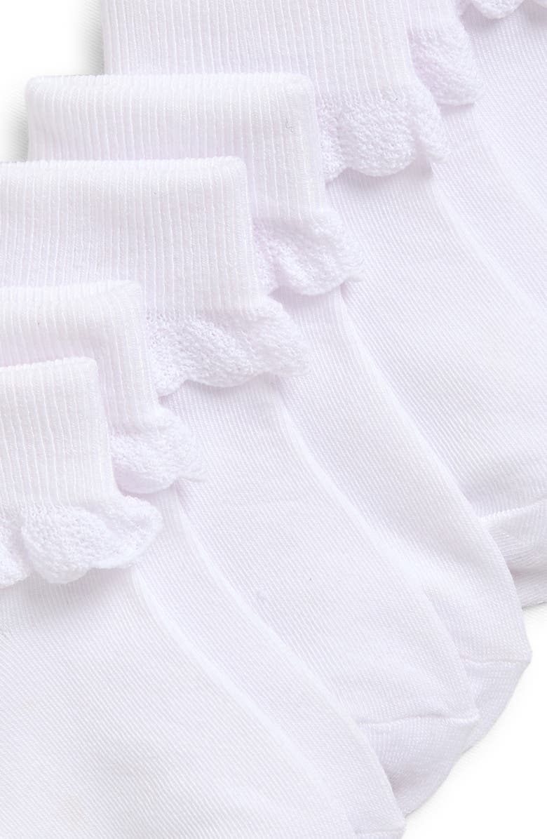 Capelli New York Kids' 4-Pack Scallop Cuff Ankle Socks, Alternate, color, 