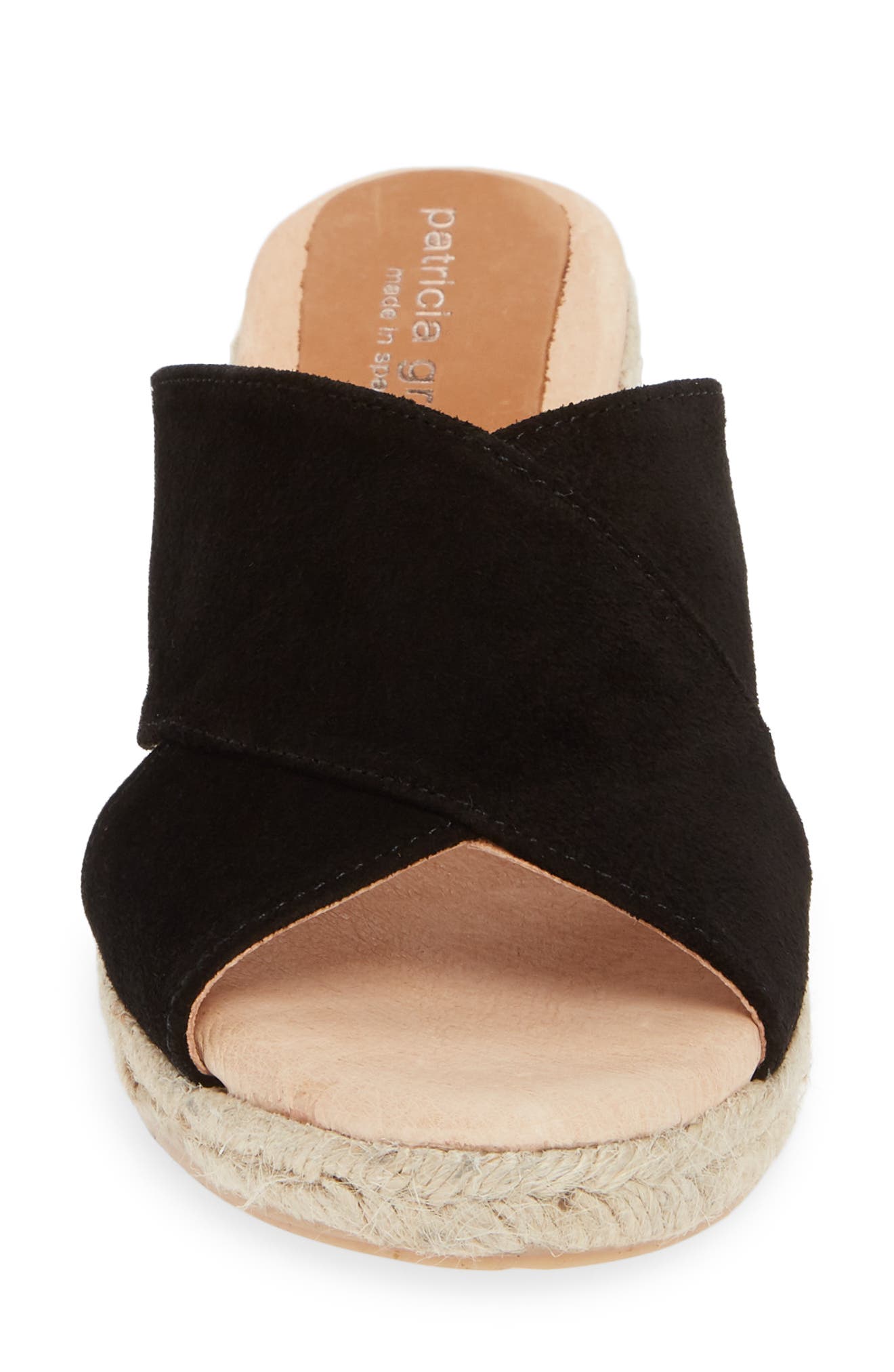 Annabelle Espadrille Wedge Slide Sandal, Alternate, color, BLACK SUEDE