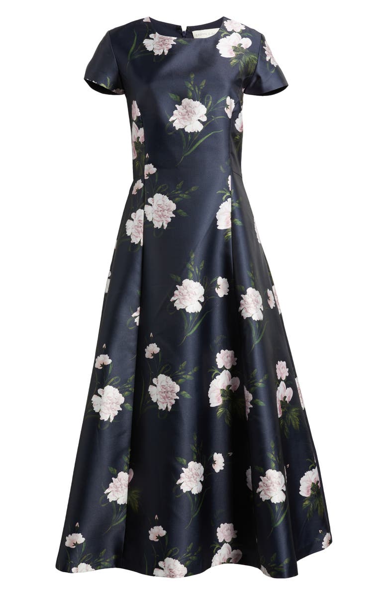 Sachin & Babi Jackie Floral Fit & Flare Midi Mikado Dress, Alternate, color, Dark Midnight Carnations