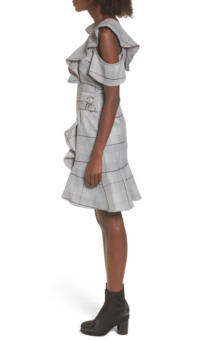 J.O.A. Cold Shoulder Ruffle Dress, Alternate, color, 