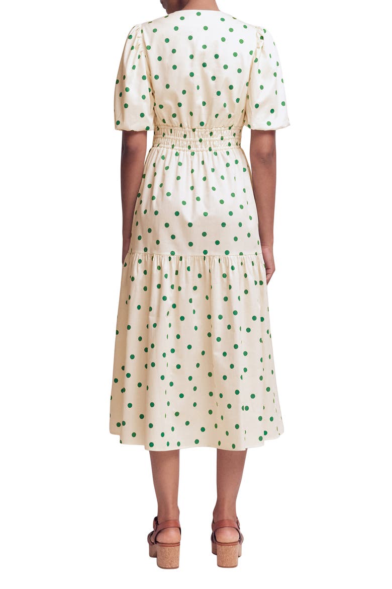 Irene Polka Dot Print Midi Dress, Alternate, color, PAPYRUS, PAINTED DOT SPACED