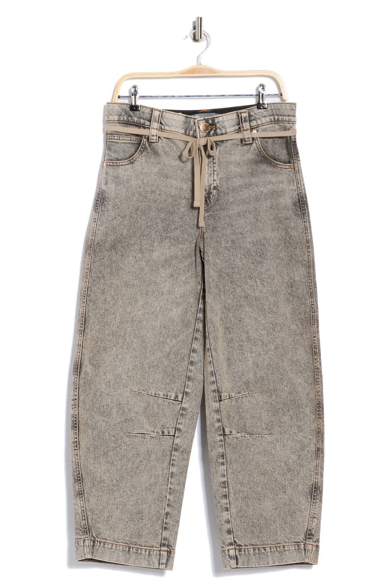 Democracy Tie Waist Ankle Barrel Leg Jeans, Alternate, color,