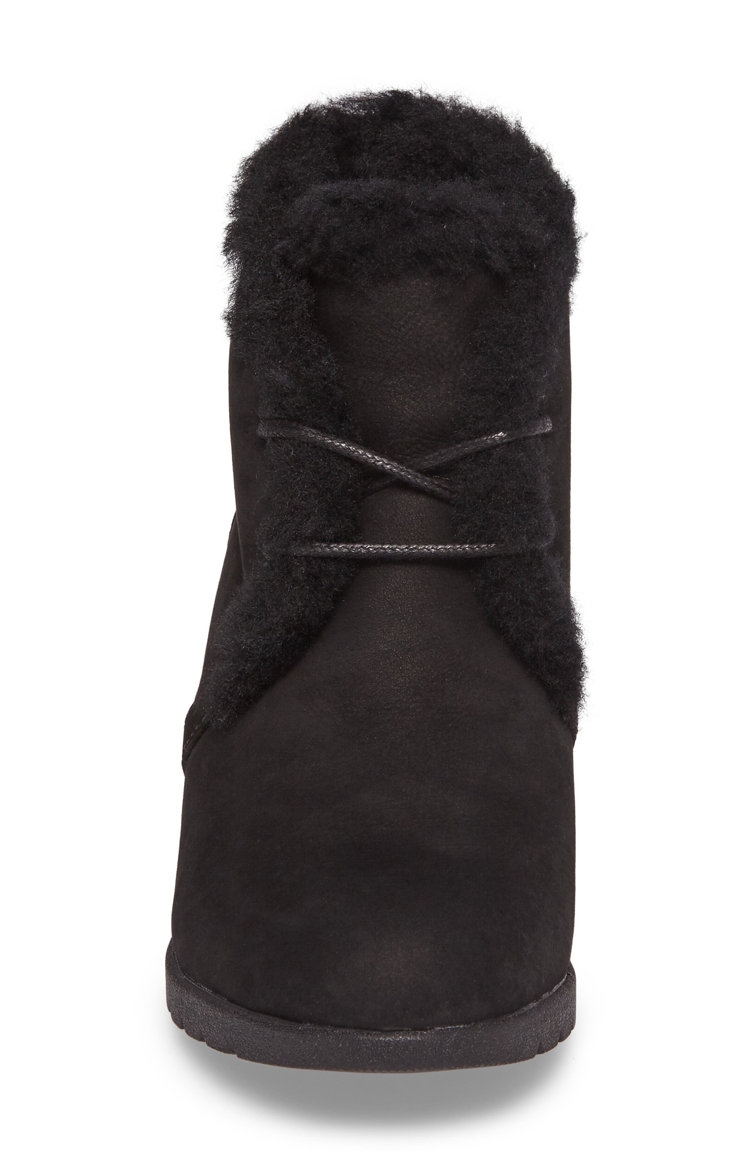 Jeovana Waterproof Genuine Shearling Lined Boot, Alternate, color, BLACK SUEDE