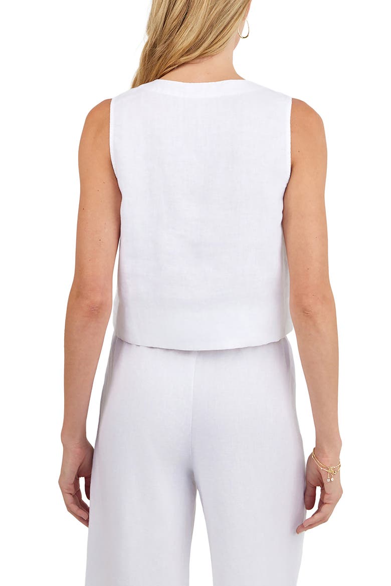 Sleeveless Linen Top, Alternate, color, WHITE