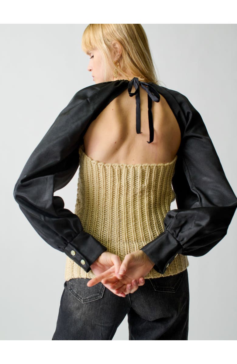 Lingua Franca Mekas Knit Combo Top, Alternate, color, 