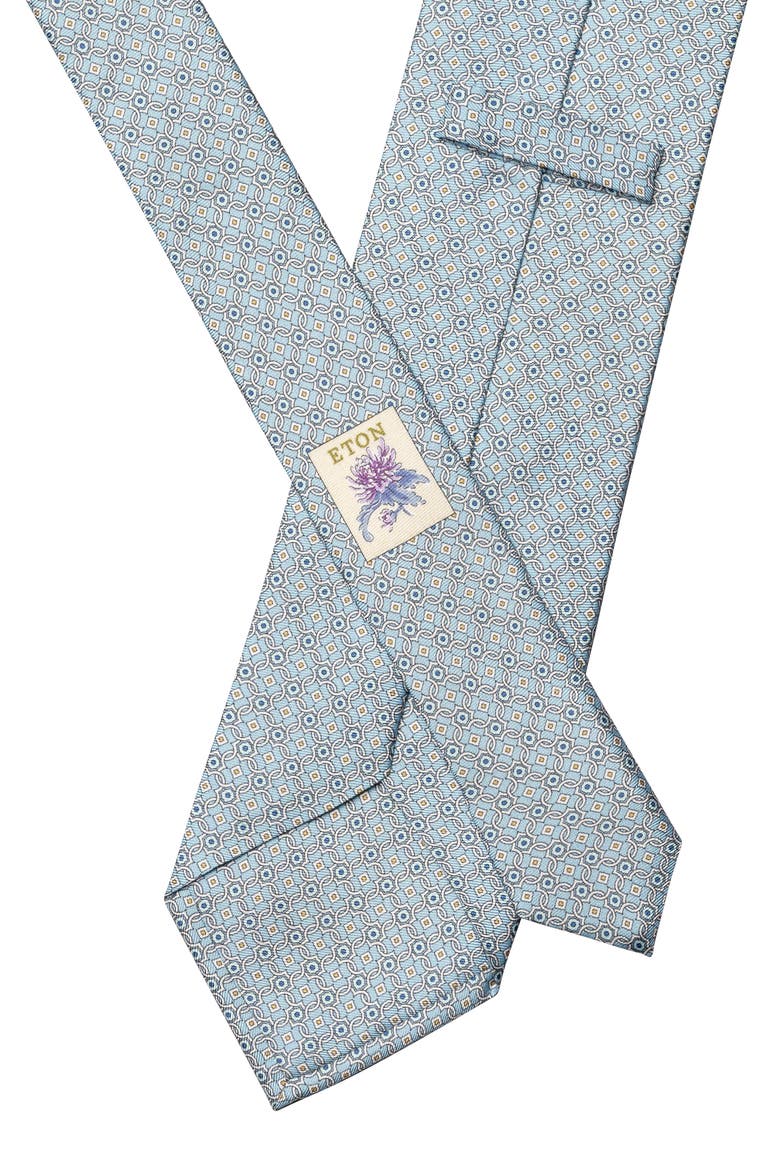 Medallion Silk Tie, Alternate, color, LIGHT BLUE