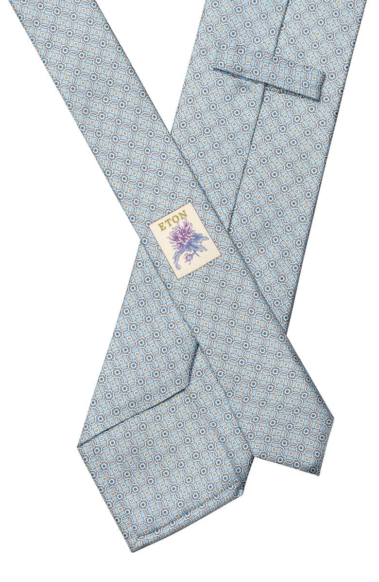Eton Medallion Silk Tie, Alternate, color, Light Blue