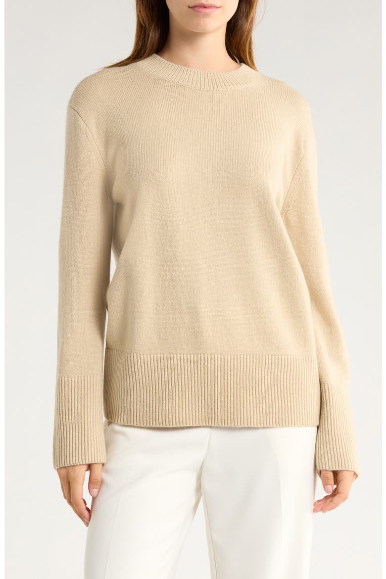 Crewneck Wool & Cashmere Sweater, Main, color, MOONLIGHT