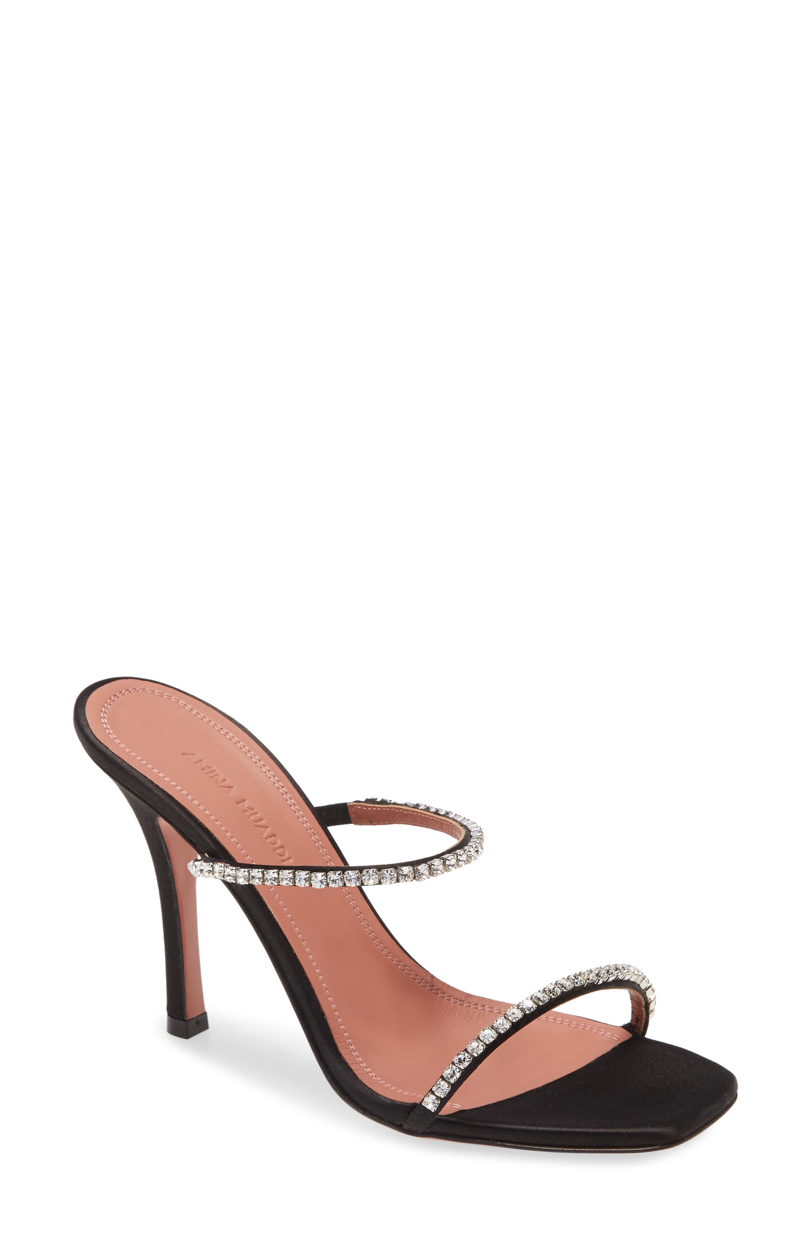 Amina Muaddi Gilda Crystal Strap Sandal, Main, color, 