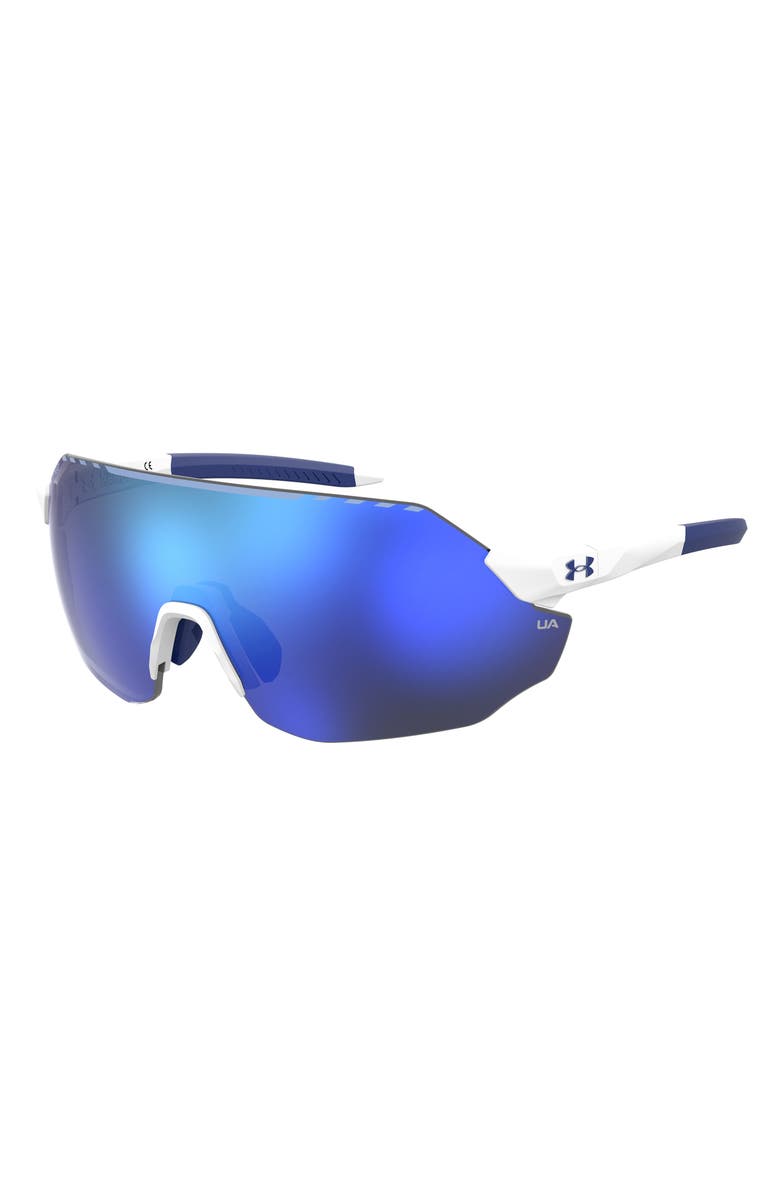 Under Armour Halftime 99mm Shield Sport Sunglasses, Alternate, color, Matte White Blue