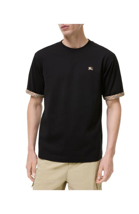 Check Trim Cotton T-shirt