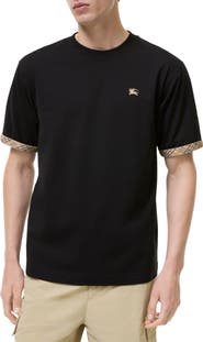 Burberry Check Trim Cotton T-shirt