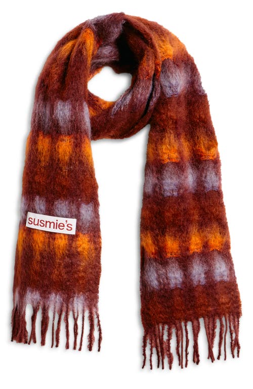 Susmie's Wool & Mohair Fringe Scarf In Multi