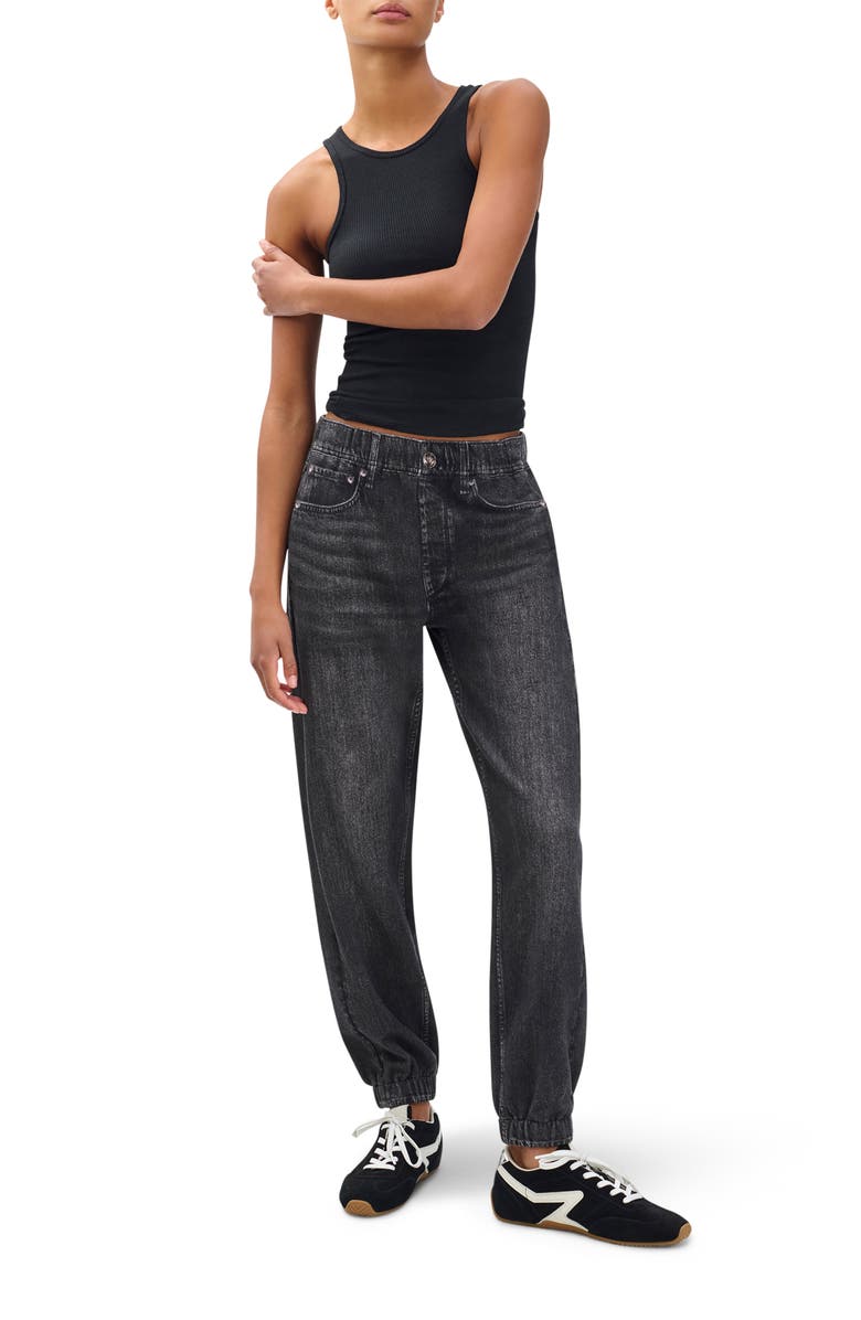 rag & bone Miramar Jogger Cotton Terry Sweatpant Jeans, Alternate, color, Black