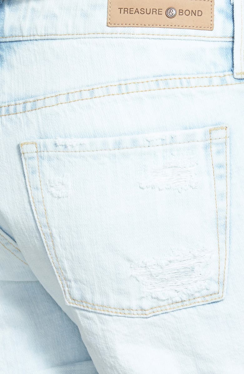 Treasure & Bond Treasure&Bond Roll-Up Denim Boyfriend Shorts, Alternate, color,