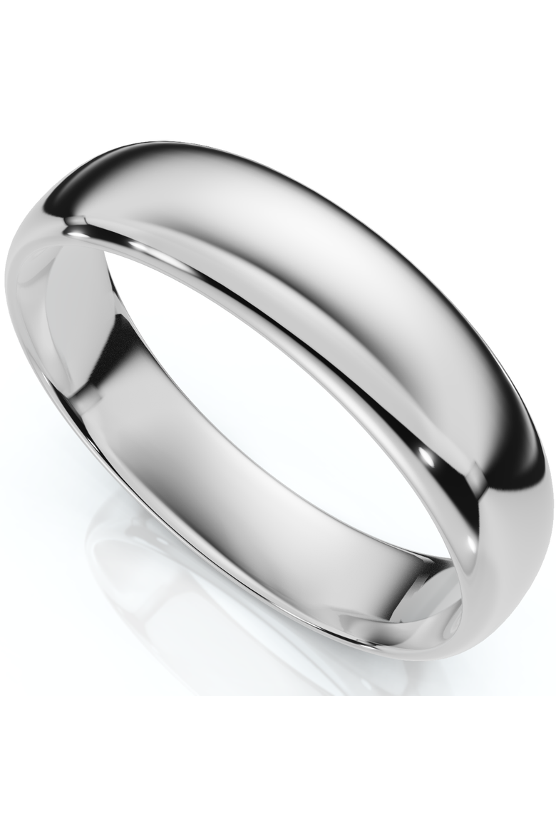 5mm Dome High Polished Wedding Band 14K Gold, Main, color, 14k White Gold