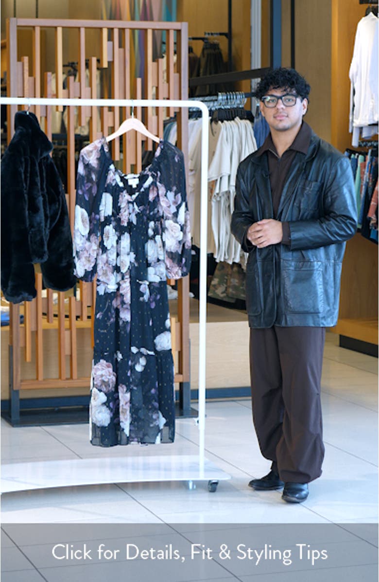 Floral Balloon Sleeve Tiered Midi Dress, sales video thumbnail