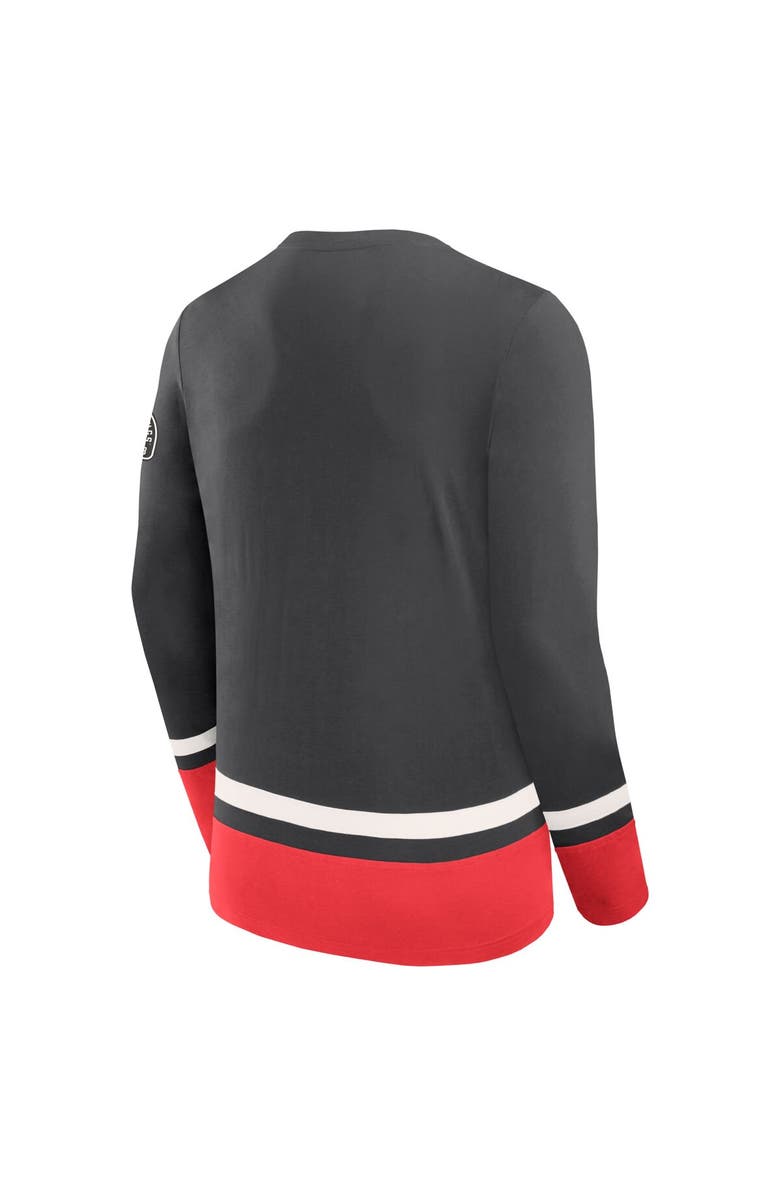 FANATICS Men's Fanatics  Black Detroit Red Wings Vintage High Point Long Sleeve T-Shirt, Alternate, color, 