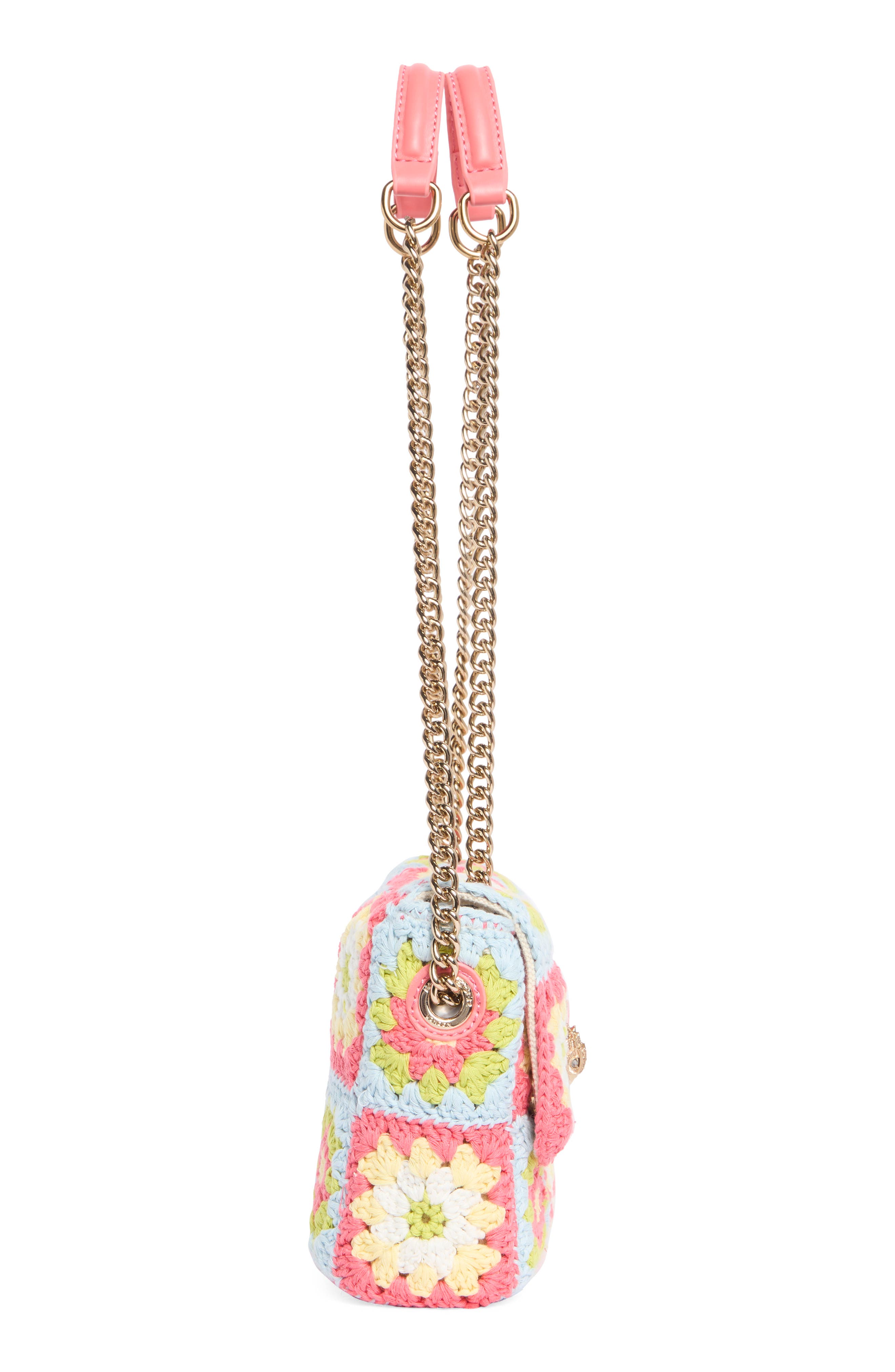 Kurt Geiger London Medium Kensington Crochet Shoulder Bag, Alternate, color, Open Pink